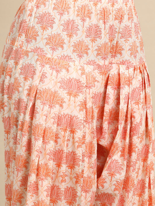 anayna Women Floral Printed Pure Cotton Kurta with Salwar & With Dupatta