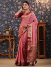 House of Pataudi Ethnic Motifs Woven Design Zari Pure Georgette Banarasi Saree