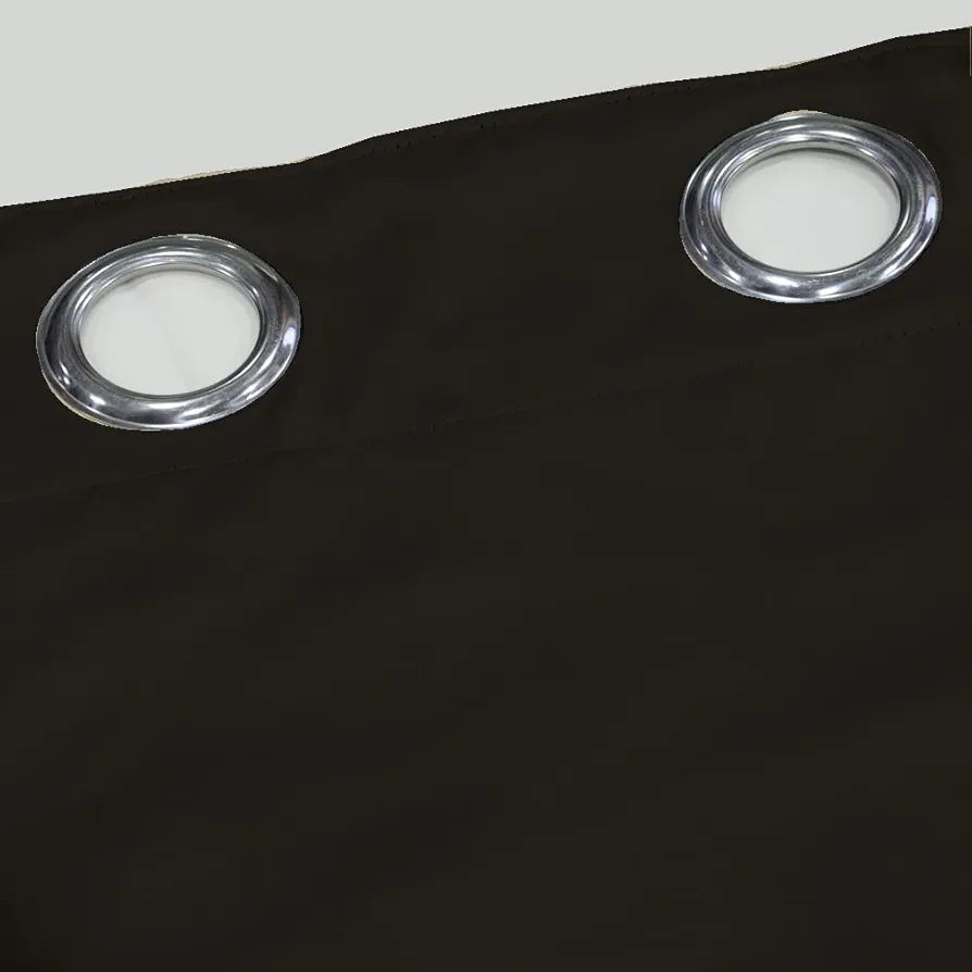 Divine Casa Super Satin Blackout Door Curtains 7 Feet – Pack of 2 | Jet Black | Solid Silky Panels for Full Light Block, Thermal Insulation & Privacy | Eyelet Ready Drapes for Home