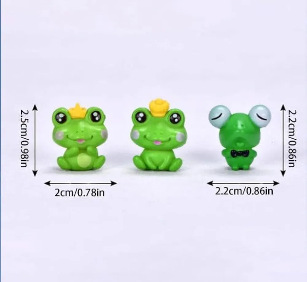 SATYAM KRAFT 1 Set Resin Frog Miniature Figurines | Decorative Showpiece | Gift for Him/Her, Home, Bedroom, Living Room, Office, Table, Car Dashboard | Festive Decor 