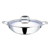 Vinod Platinum Triply Stainless Steel Kadai with lid 4.5 litre (30 cm Dia)