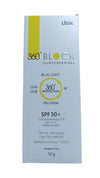 Ubik 360 Block Sunscreen Gel, SPF 50+ PA+++, UVA/UVB, Blue Light and Pollution Protection - 50 Gms