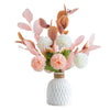 Ceramic Vase and Hand Made Artificial Flowers Bouquet Vase3 Pink