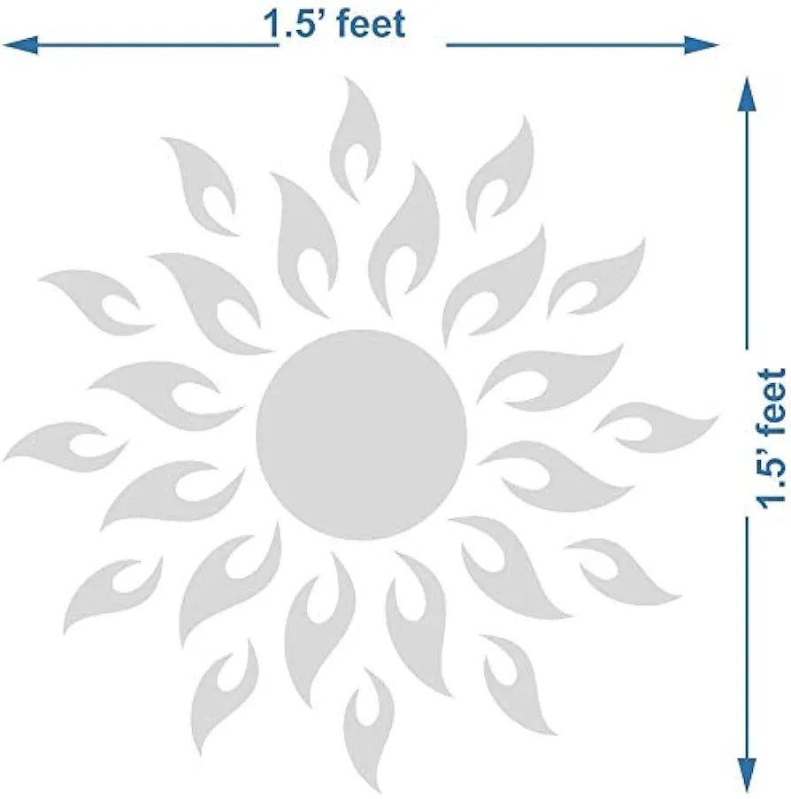 Bikri Kendra - Sun with Rings 12-3D Acrylic Mirror Wall Stickers - Premium Collection 