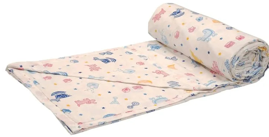 Trance Home Linen 150 GSM Pure Cotton Reversible Dohar Double Bed Size | Ac Blanket Comforter | Soft Light-Weight Bed Blanket 