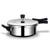 Arttdinox Stellar Stainless Steel 2 Ltr Mirror Finish Pressure Cooker Lid With Gasket | Rivetless Handle | Jindal Stainless