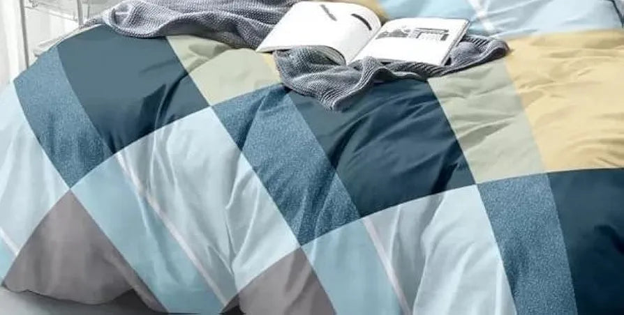 THE HOME STYLE 300 TC Cotton Feel Glace Cotton Elastic Fitted Printed Double Bed King Size Bedsheet with 2 Pillow Cover 