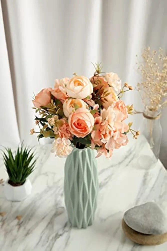 SATYAM KRAFT 1 Pcs Artificial Head Rose Peony Flowers for home decor, Gifting, Garden, Office Corner, Bedroom, Balcony, Living Room, Restaurant Centerpieces Decoration, New Year, and Craft 