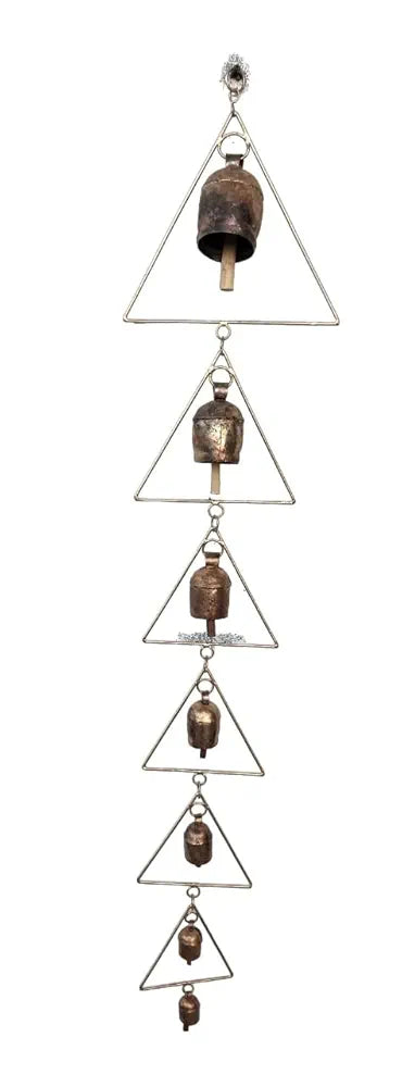 Tej Gifts Metal Bell Wind Chime for Balcony Home Positive Energy Good Luck |Home Decor Long Brass Bells Hanging Gifts for Loved Ones 7 Bells Wind Chime Decorative Outdoor/Indoor Hanging 