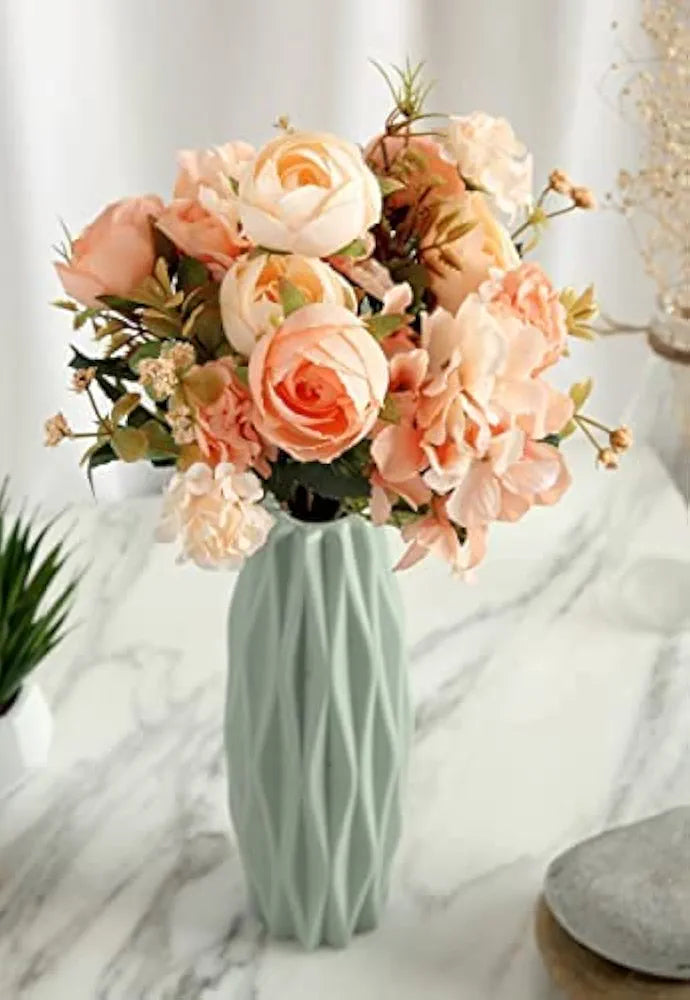 SATYAM KRAFT 1 Pcs Artificial Head Rose Peony Flowers for home decor, Gifting, Garden, Office Corner, Bedroom, Balcony, Living Room, Restaurant Centerpieces Decoration, New Year, and Craft 