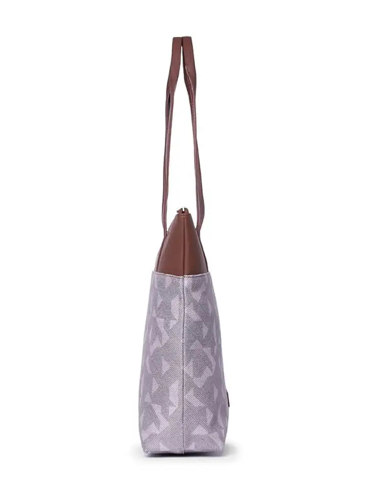 ZOUK Printed Women's Jute Handcrafted Vegan Leather Everyday Tote