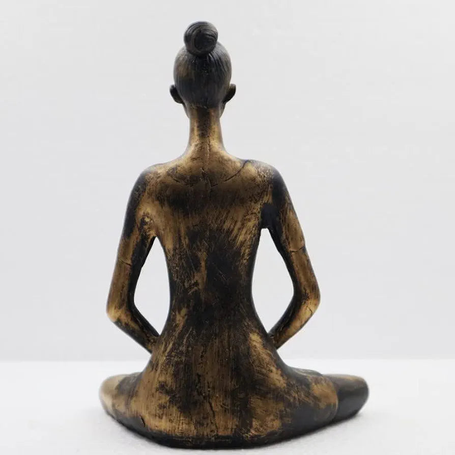 JAIPUR ACE Yoga Lady Polyresin Face Up Blue Themed Statue | Creative Abstract Design Art Figurine for Home Decor, Living Room Decorative Showpiece for Gifting 