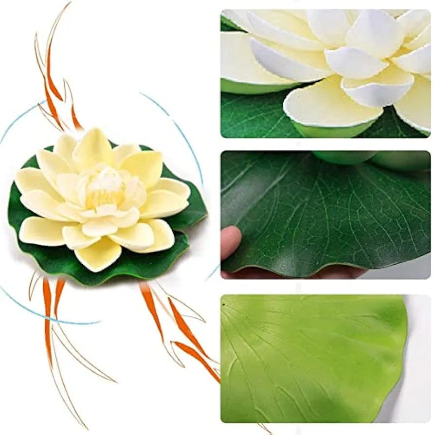 Ryme Plastic Assorted Colour Big Lotus Artificial Floating Flower For Water Bowl  