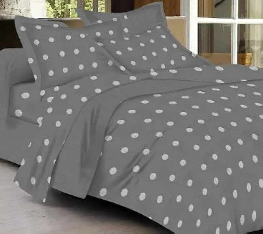 Trance Home Linen Zippered 100% Cotton 300 TC Printed Blanket Cover/Duvet Cover/Quilt Cover | Comforter Cover/Razai Cover | Queen Size with 2 Pillow Cover 