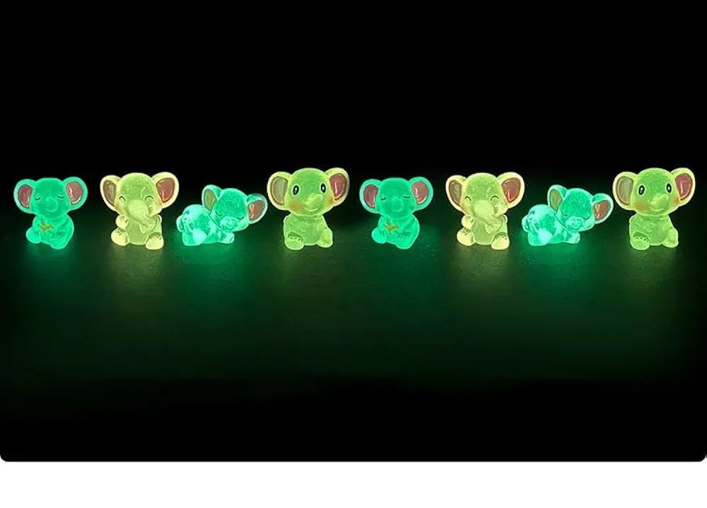 SATYAM KRAFT Resin 1 Set Elephant Miniature Figurines | Decorative Showpiece | Gift for Him/Her, Mother's Day, Home, Bedroom, Living Room, Office, Table, Car Dashboard | Festive Decor