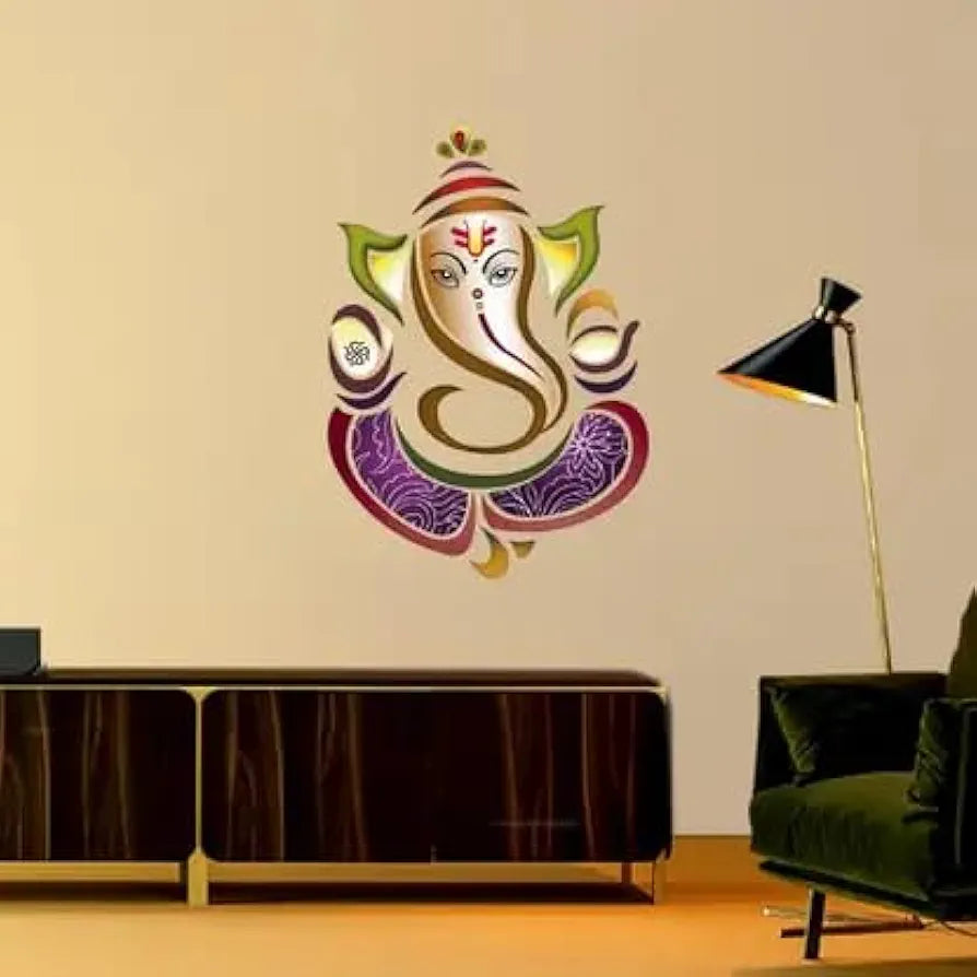 Rangoli White Glossy Vinyl Wall Sticker Premium Self-Adhesive Waterproof Decorative Wall Decal for Bedroom, Living Room, Office & Home Decoration Easy to Apply. Parent-14, Design-18