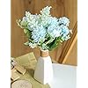 Artificial Multiflora Fake Flowers Sticks Bunch Without Vase Light Blue Fabric