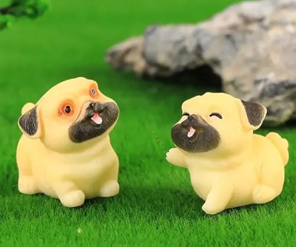 SATYAM KRAFT Resin 1 Set  Dog Miniature Figurines | Decorative Showpiece | Gift for Him/Her, Mother's Day, Home, Bedroom, Living Room, Office, Table, Car Dashboard | Festive Decor