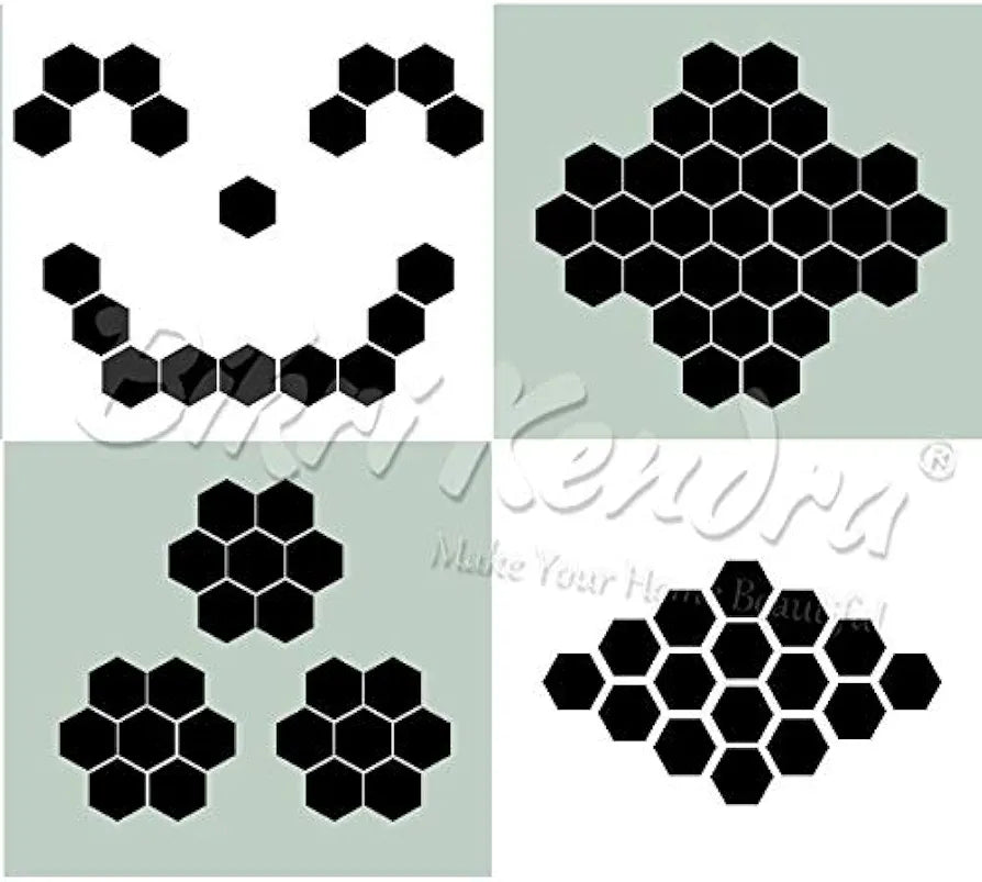 Bikri Kendra - Hexagon 20 Silver Stickers for Wall, Acrylic, Mirror Wall Decor Sticker, Wall Stickers, Acrylic Stickers,-Self-Adhesive
