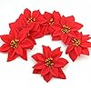 VRB Dec™ Artificial Big Foam Hawaaii Fake Foam Water Floating Flowers for Pooja Thali, Festival and Events, Home, Table, Badroom, Pooja Room, Diwali Decoration and DIY Craft (Red Poinstea Flower, 12)