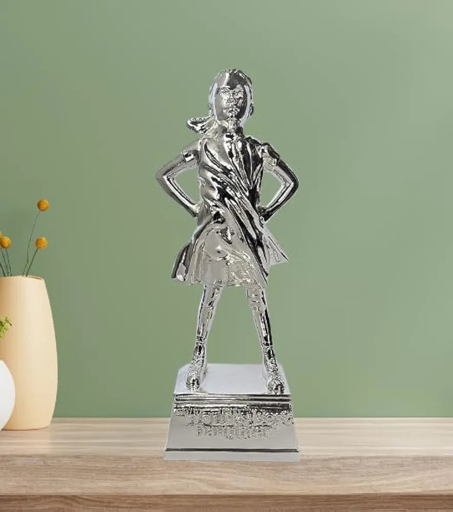 Gold Art India Daughter Figurine Silver Plated | World's Best Daughter | Best Gift for Girl| Girls Gifting for Birthday | Gift for Young Girl | Women's Day Gift | Study Table | Office Desk