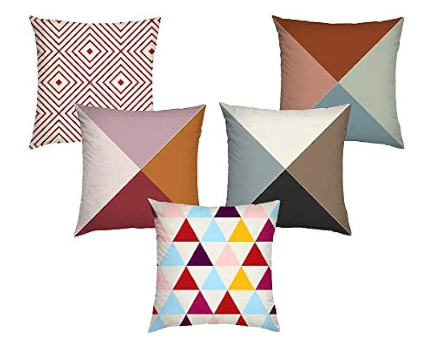 AEROHAVEN Cotton blend Decorative Throw Pillow/Cushion Covers  - Set of 5