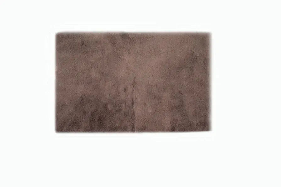 LUXE HOME INTERNATIONAL Ruffle Bath Mat Rabbit Fur 1000 Gsm Bathroom Door Rectangular Foot Mats Anti Skid Water Absorbent Easy Machine Washable Rug For Entrance|Kitchen Floor|60X90 Cm|Taupe|Pack Of 1