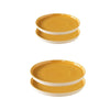 Ellementry Amber Love Ceramic Dinner and Side Plate Combo Set of 4 2 of Each Dishwasher Safe