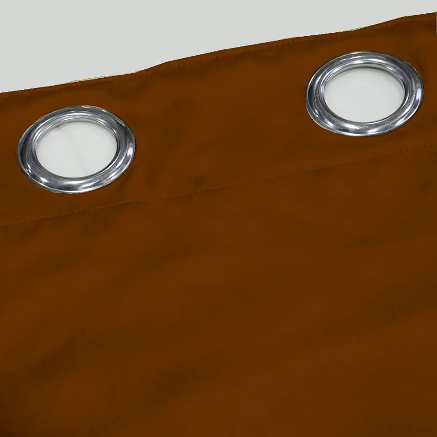 Divine Casa Super Satin Semi Blackout Door Curtains 7 feet Long, Curtain Holder Set of 2 - Glazed Ginger