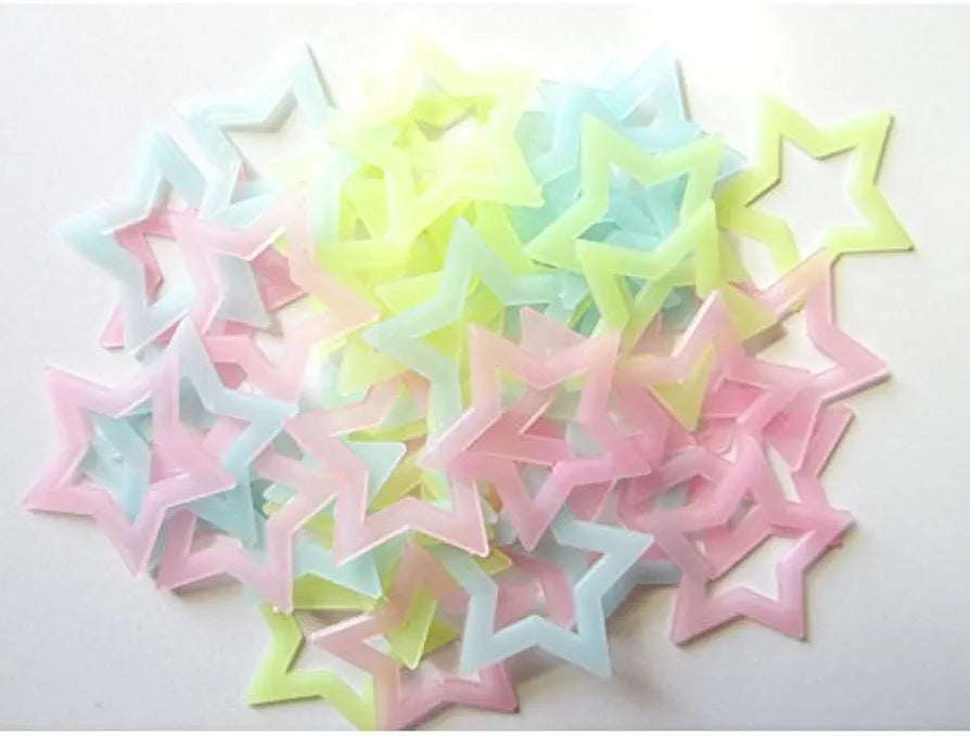 Rangoli Radium Stars Ceiling & Wall Decoration for Kids Room Glow in Night Stickers Set 100 pcs. Design-4