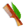 Tattvalogy Wide Toothed Raw Neem Comb with Handle Kaachi Neem Wooden Comb Itchy Scalp & Oil Build-Up