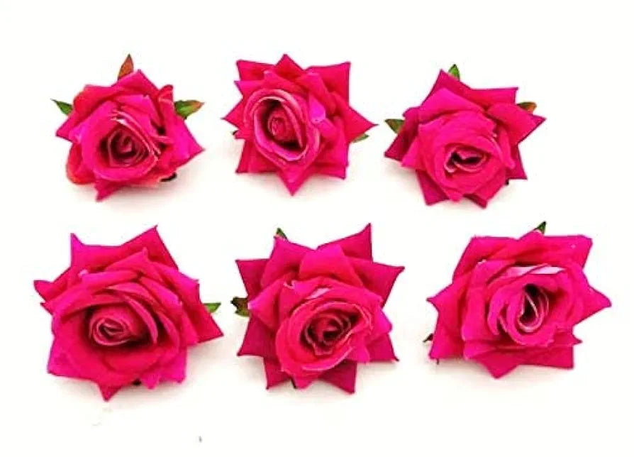 SATYAM KRAFT 12 Pcs Artificial Velvet Rose Flowers | Fake Floral Decoration for Ganesh chaturthi, Home, Janmashtami, DIY Craft, Room Decor, Festival & Gift Items 