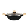 Bergner Bellini Plus Aura 5-layer Non-stick 22 Cm Kadai With Glass Lid | 2.9 Litres Kadhai