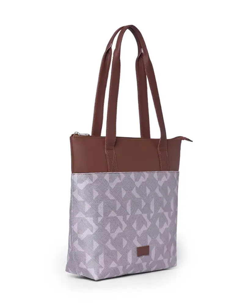 ZOUK Printed Women's Jute Handcrafted Vegan Leather Everyday Tote