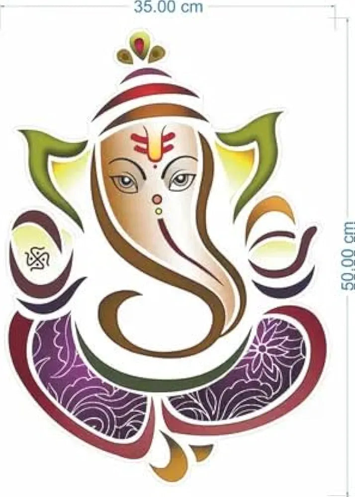 Rangoli White Glossy Vinyl Wall Sticker Premium Self-Adhesive Waterproof Decorative Wall Decal for Bedroom, Living Room, Office & Home Decoration Easy to Apply. Parent-14, Design-18