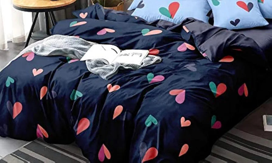 THE HOME STYLE 300 TC Cotton Feel Glace Cotton Printed Double Bed Bedsheet with 2 Pillow Cover_90x100 Inches 