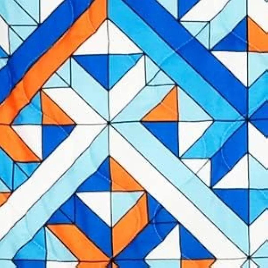 Divine Casa 120 GSM Microfiber Reversible Kids Single Bed Comforter | Ultra-Soft Toddler Blanket | Lightweight & Cozy | All-Season Bedding for Babies & Kids | 135 x 100 cm, Blue-Red and Orange