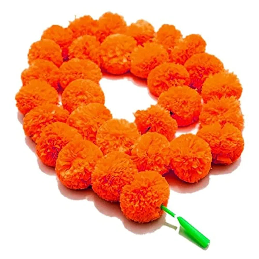 Abhaas Artificial Marigold Graland Flowers for Decoration Long Toran Indian genda phool for Wedding Festival 