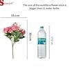 SATYAM KRAFT 1 Pcs Artificial Multiflora Flower Roses Fake Sticks Bunch Decorative Items for Home Decor,Bouquets,Bedroom,Living Room,Wedding (Without Vase)(Pink, Fabric)