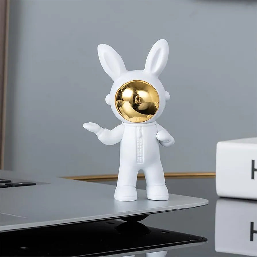 Street27® 3pcs Cartoon Rabbit Shape Astronaut Figurine Showpiece for Car Dashboard, Idols for Decoration, Cake, Office Desk & Study Table Gifts for Kids Boys Girls 