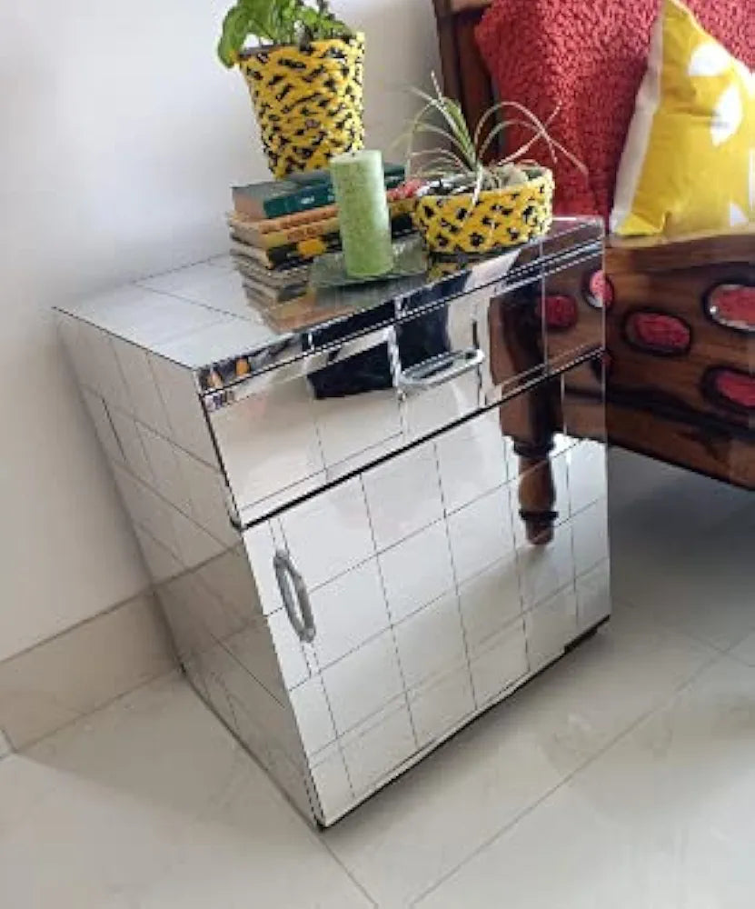 Bikri Kendra - 60 Big Square Silver Mirror Stickers for Wall, Acrylic Mirror Sticker, 3D Acrylic Stickers Wall Stickers for Hall Room, Bed Room, Kitchen. 