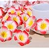 VRB Dec™ 12 pcs Artificial Big Foam Hawaaii Fake Foam Water Floating Flowers for Pooja Thali, Festival and Events, Home, Table, Badroom, Pooja Room, Diwali Decoration Items and DIY Craft (Red, 12)