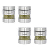 Femora Metallic Clear Glass Kitchen Storage Jar | 700 Ml | Set of 4