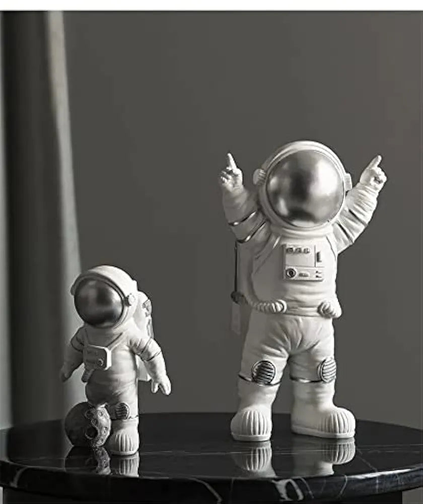 Street27 Resin Astronaut Spaceman Statue Ornament Home Office Desktop Alphabet Figurine Decors Set Of 3- Golden 