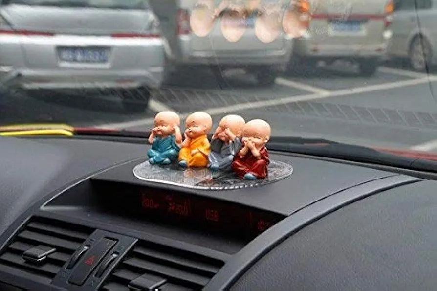 SATYAM KRAFT 1 Set Monk Buddha Miniature Set Idols | Gift for Him/Her, Mother's Day, Home Decor, Gift, Bedroom, Living Room Decor, Wedding, Showpiece, Gifts, Figurines, Car and Decoration Items