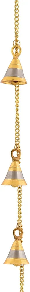 UAPAN Brass Door Hanging Bell With Brass Chain For Bandarwal, Temple Decoration, Mandir, Home Decoration