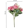 SATYAM KRAFT 1 Pcs Artificial Multiflora Flower Roses Fake Sticks Bunch Decorative Items for Home Decor,Bouquets,Bedroom,Living Room,Wedding (Without Vase)(Pink, Fabric)
