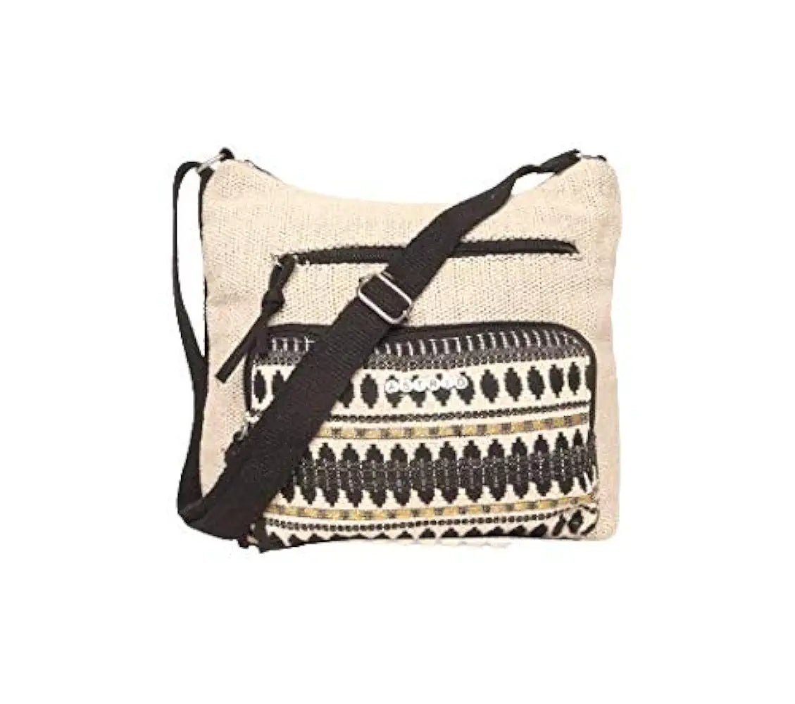 ASTRID Handmade Macrame Flap Over Sling Bag For Girls And Women