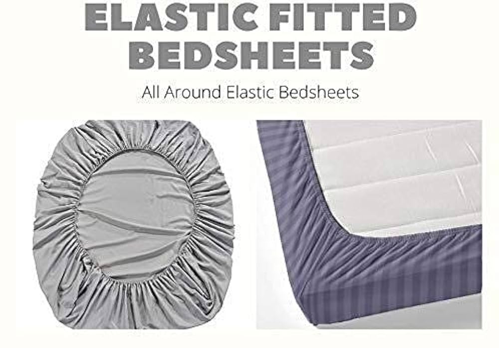 FRESH FROM LOOM Elastic Fitted Floral Bed Sheets King Size Bed With Two Pillow Cover | Soft Microfiber Bed Covers For Mattresses Tuck In | , 144 Tc