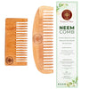 Ayurveda Amrita Organic Short Detangle & Rounded Detangle Neem Wood Comb | Helps in Dandruff Removal